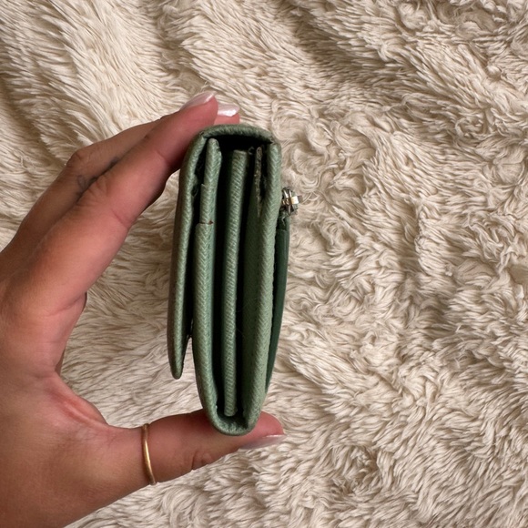 Prada large saffiano leather wallet in teal/aqua - Picture 6 of 13